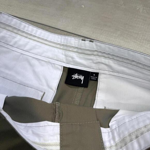 Stüssy Uptown Iridescent Pants Khaki Sz 9 (W32x30) NWT Straight Fit Chino Baggy - Picture 4 of 10
